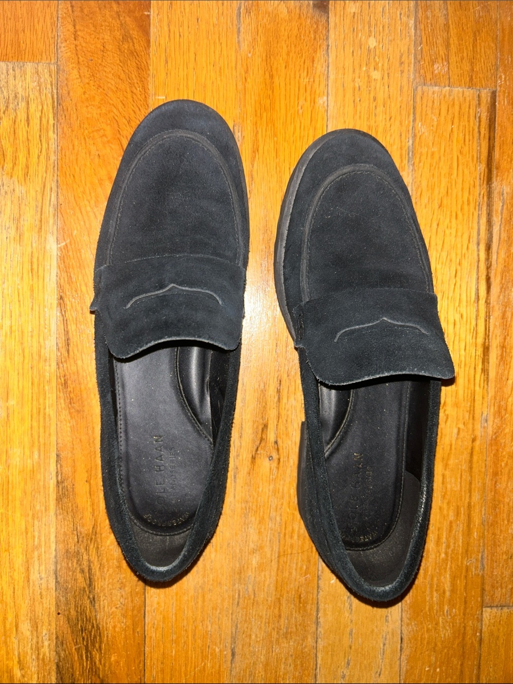 Cole Haan Black Suede Women's Penny Loafers